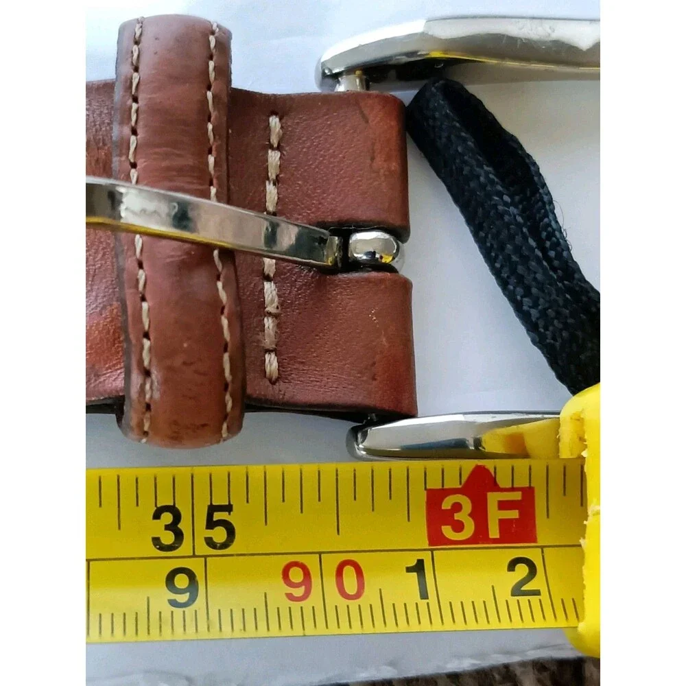 Torino Italian Leather Belt Tan Braided Woven Stretch 31 Inches USA made